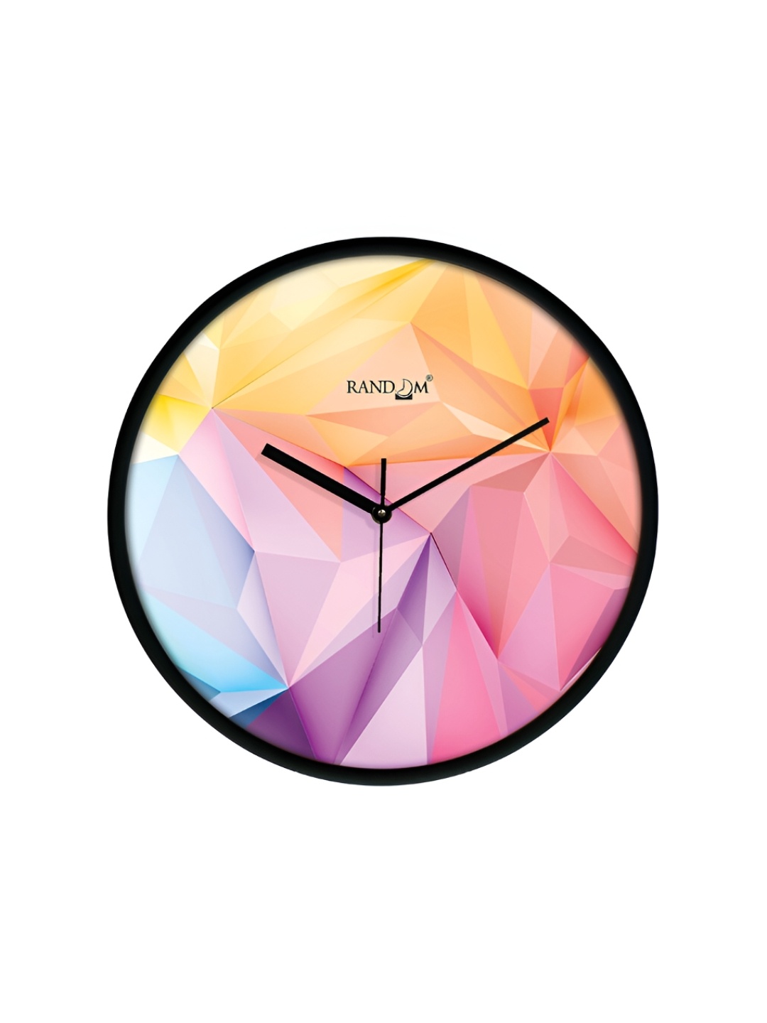 

RANDOM Black & Pink Printed Contemporary Round Wall Clock