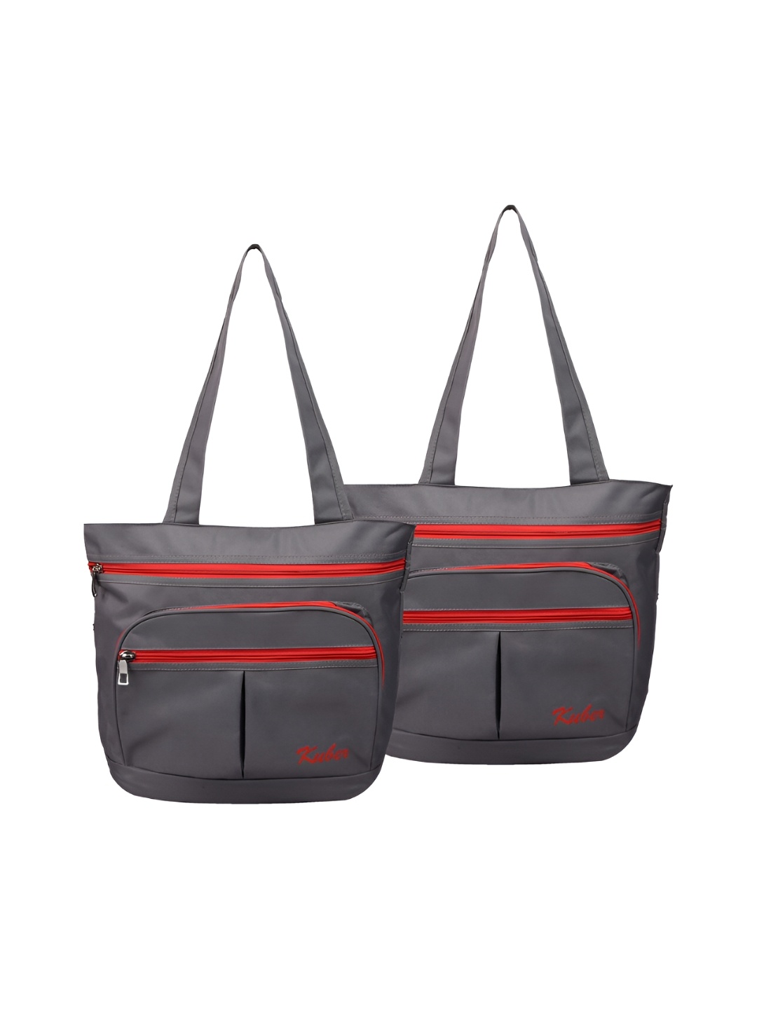 

Kuber Industries Grey & Red 2 Pieces Reusable Handbag Organiser Organisers