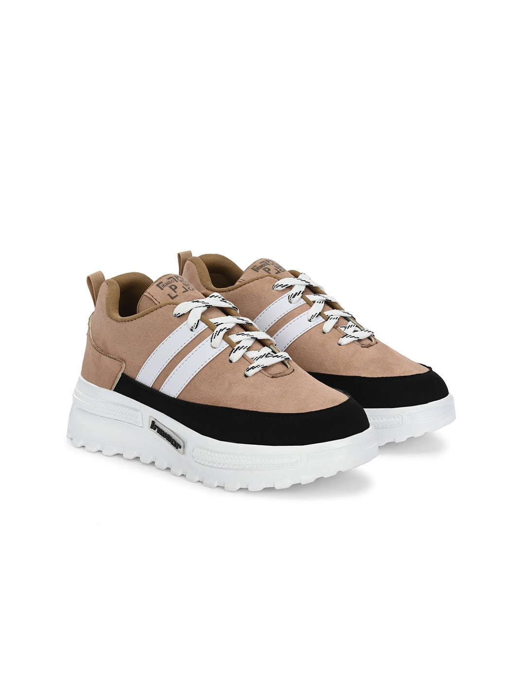 

Hundo P Women Round Toe Sneakers, Beige