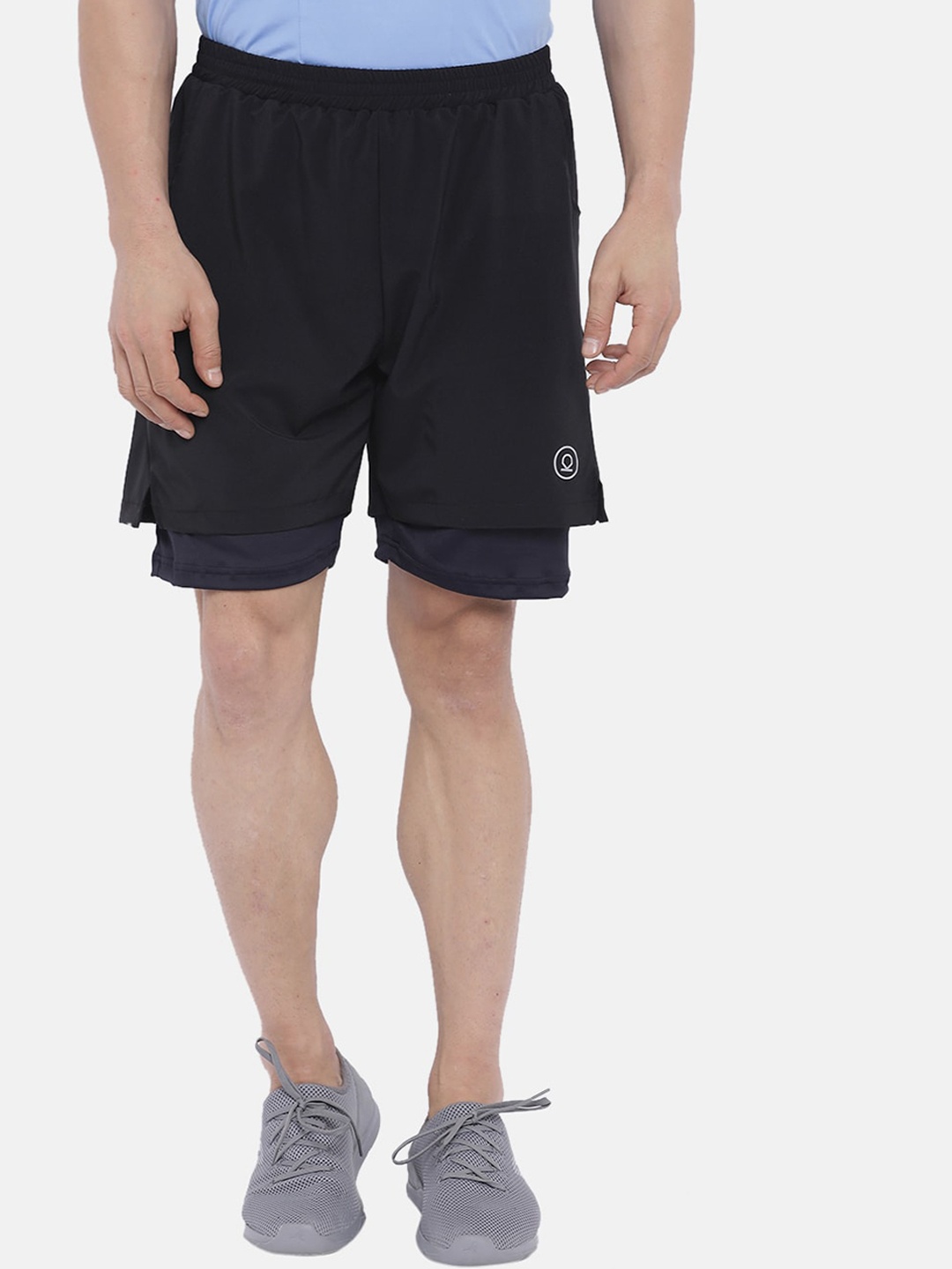 

CHKOKKO Double Layered Running Sports Shorts, Black