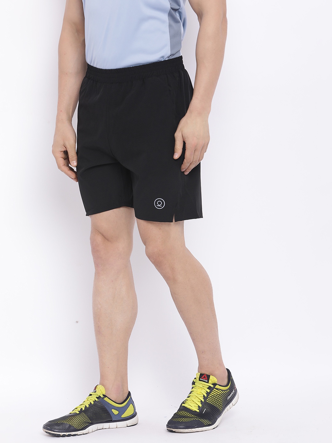 

CHKOKKO Men Mid-Rise Sports Shorts, Black