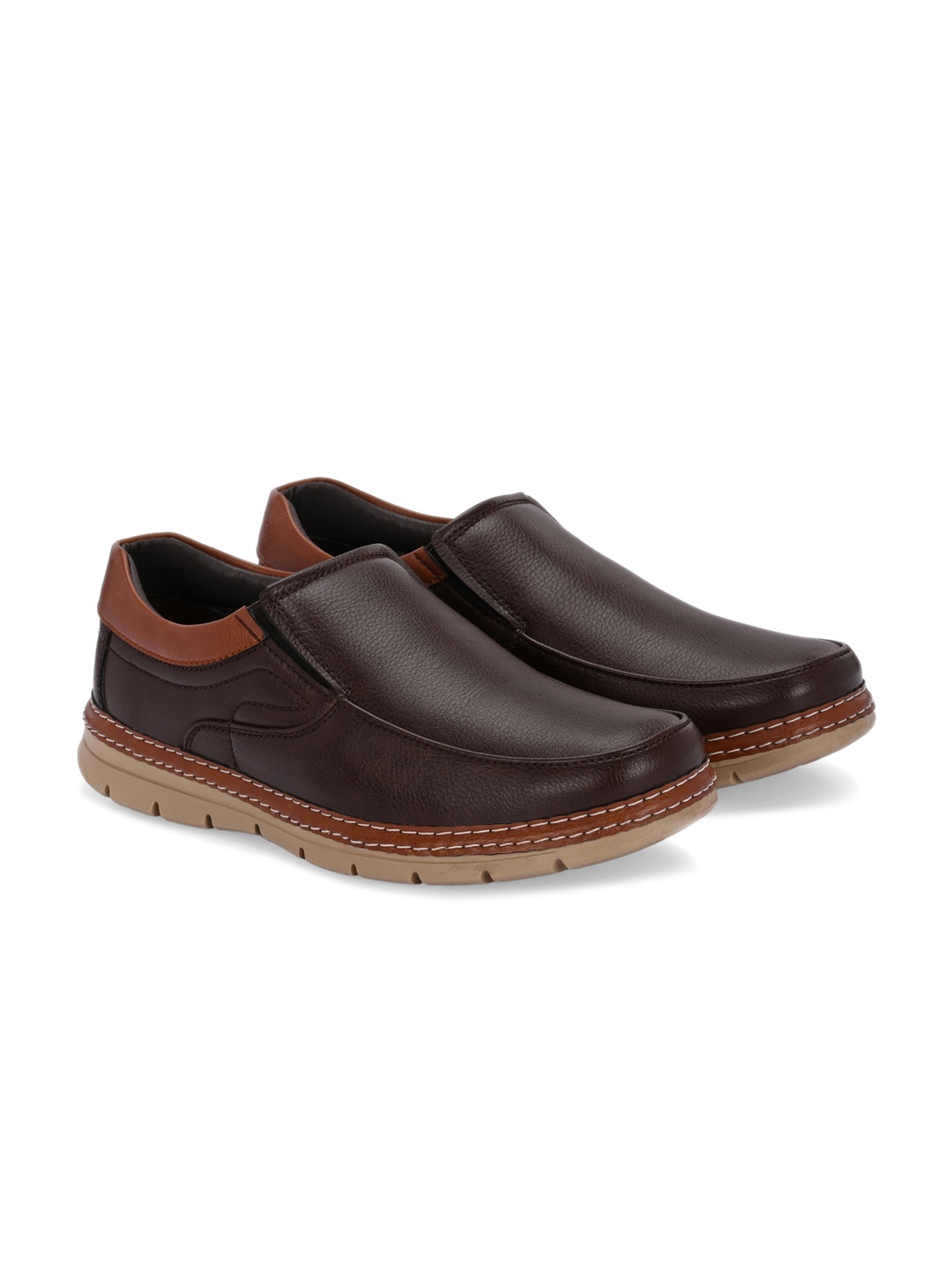 

Eego Italy Men Round Toe Slip-On Sneakers, Brown