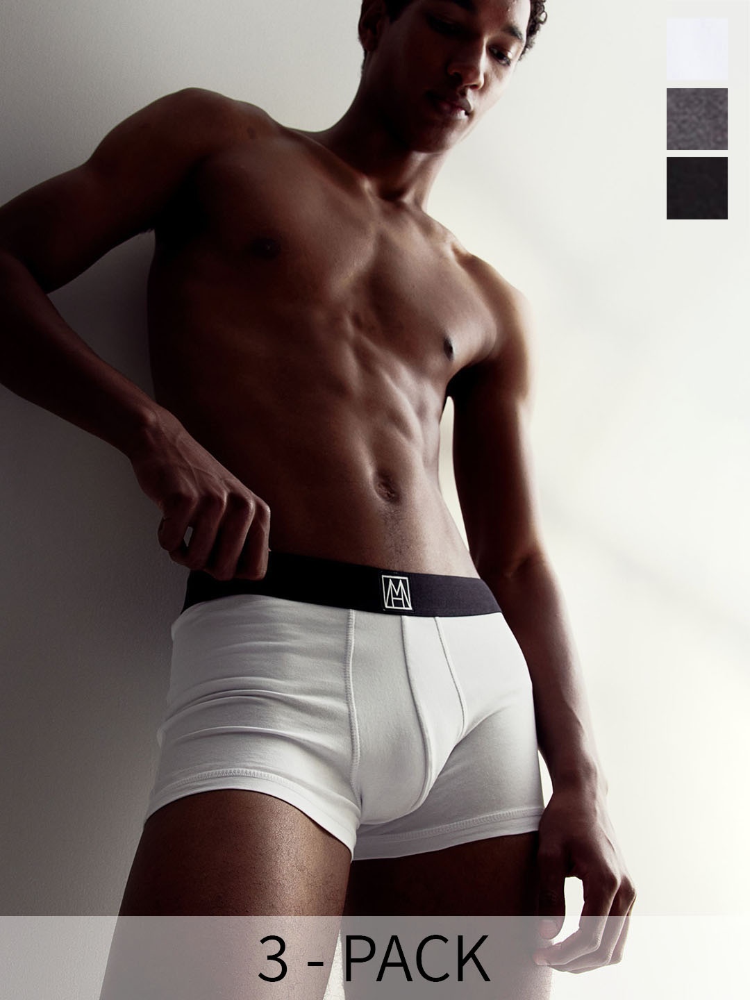 

H&M 3-Pack Xtra Life Short Trunks, Black
