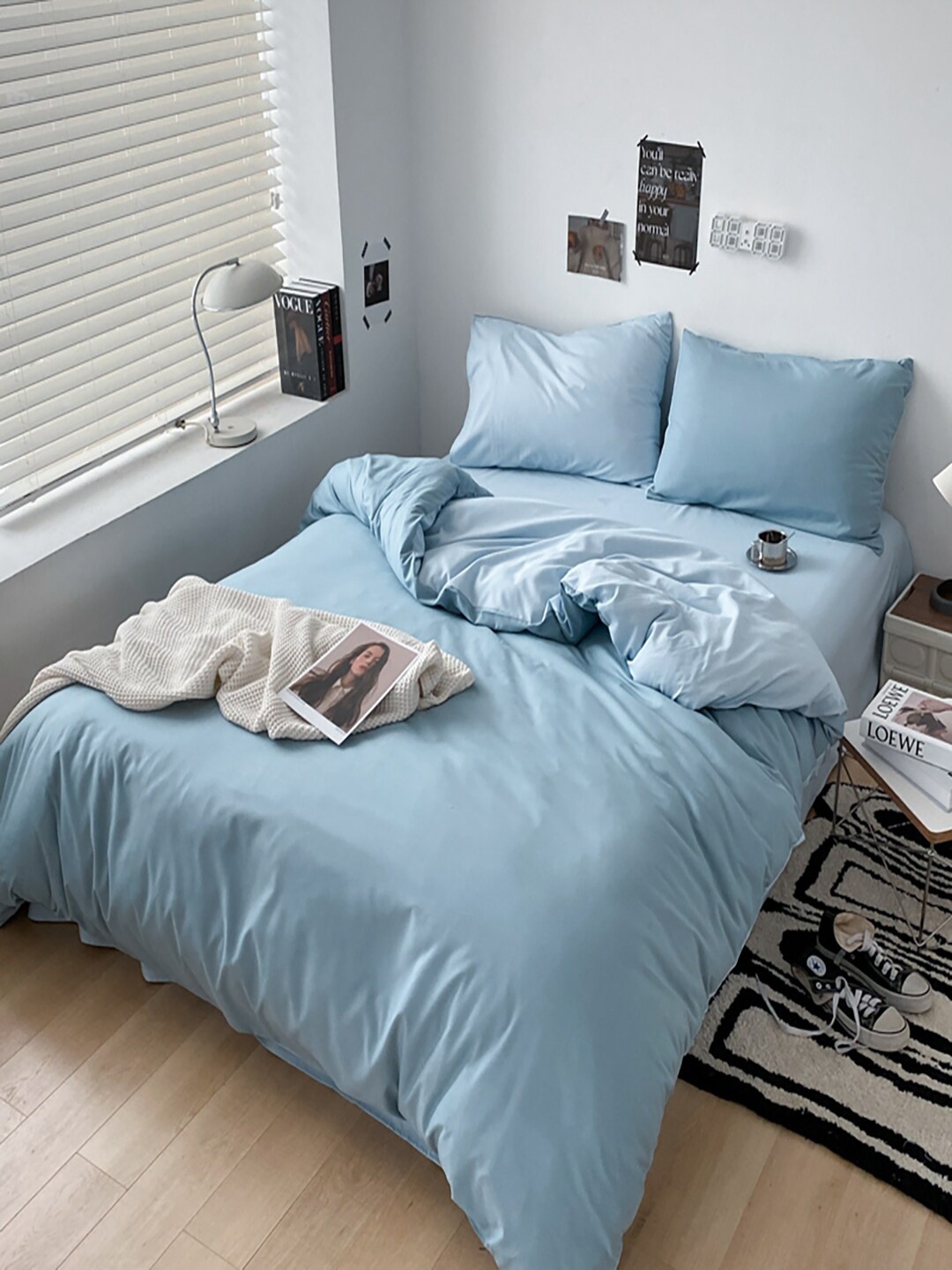 

JC HOME Blue Regular Double Queen Bedding Set