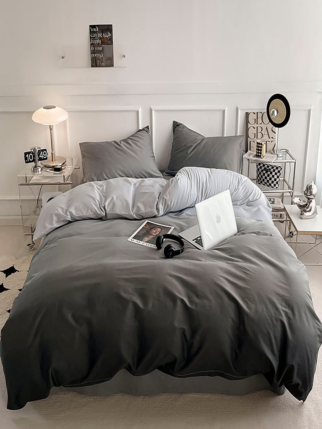 

JC HOME Grey AC Room Bedding Set