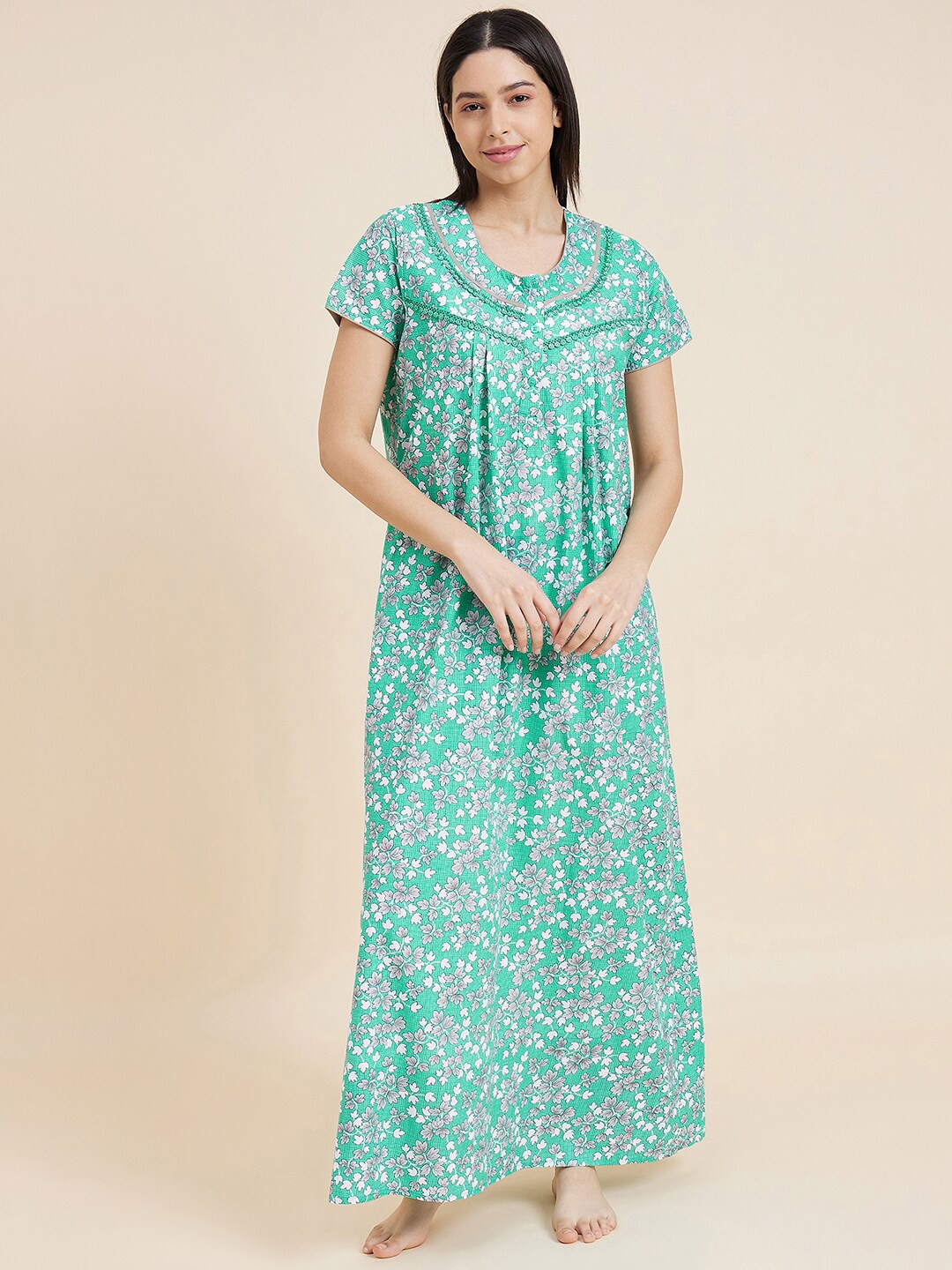 

Sweet Dreams Floral Printed Maxi Nightdress, Green