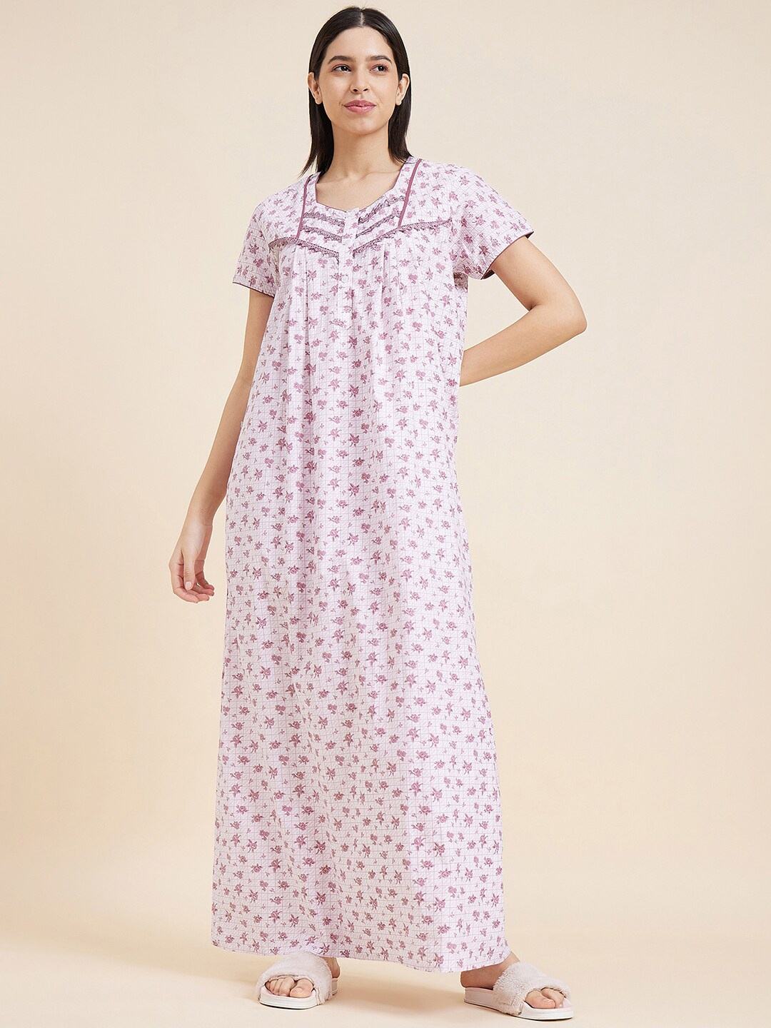 

Sweet Dreams Floral Printed Maxi Nightdress, Rose