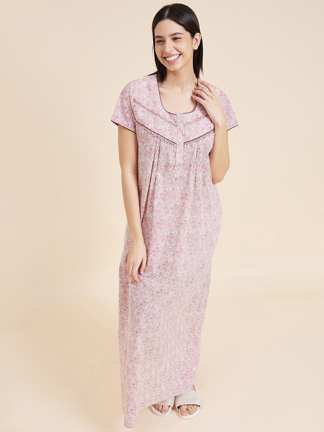 

Sweet Dreams Floral Printed Maxi Nightdress, Rose