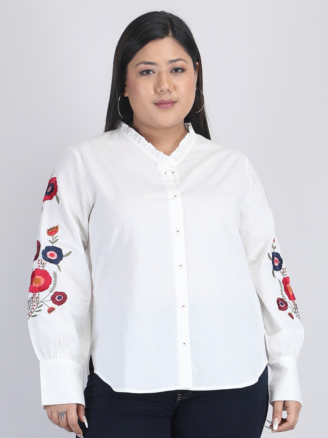 

SHAYE Plus Size Women Smart Casual Shirt, White