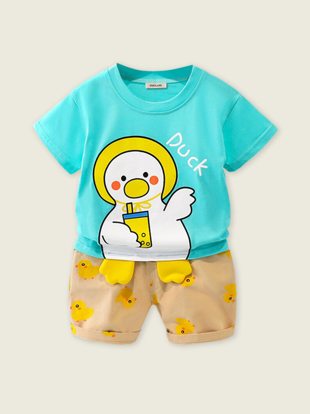

INCLUD Boys Graphic Printed T-shirt with Shorts, Blue