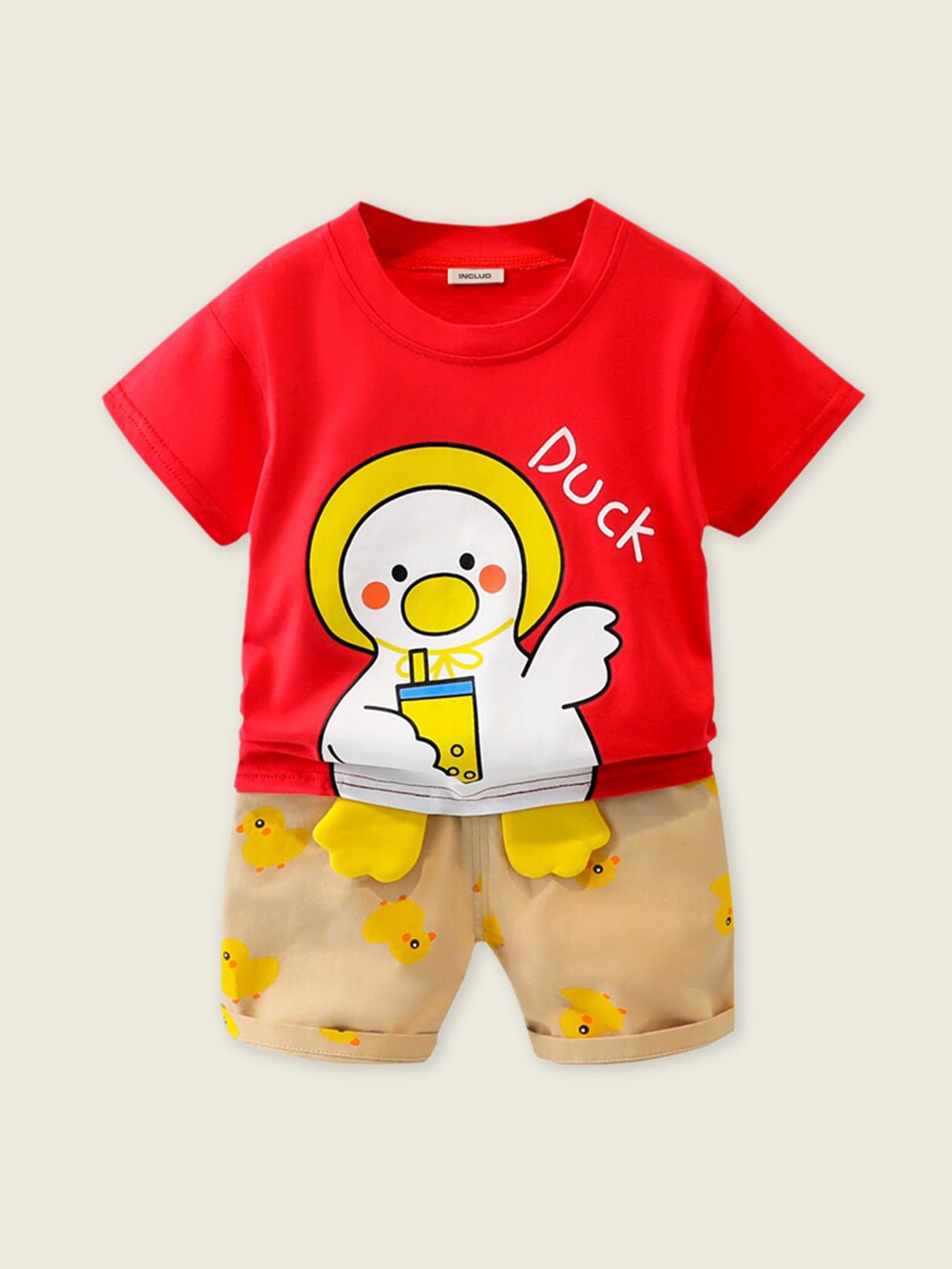 

INCLUD Boys Printed T-shirt with Shorts, Red