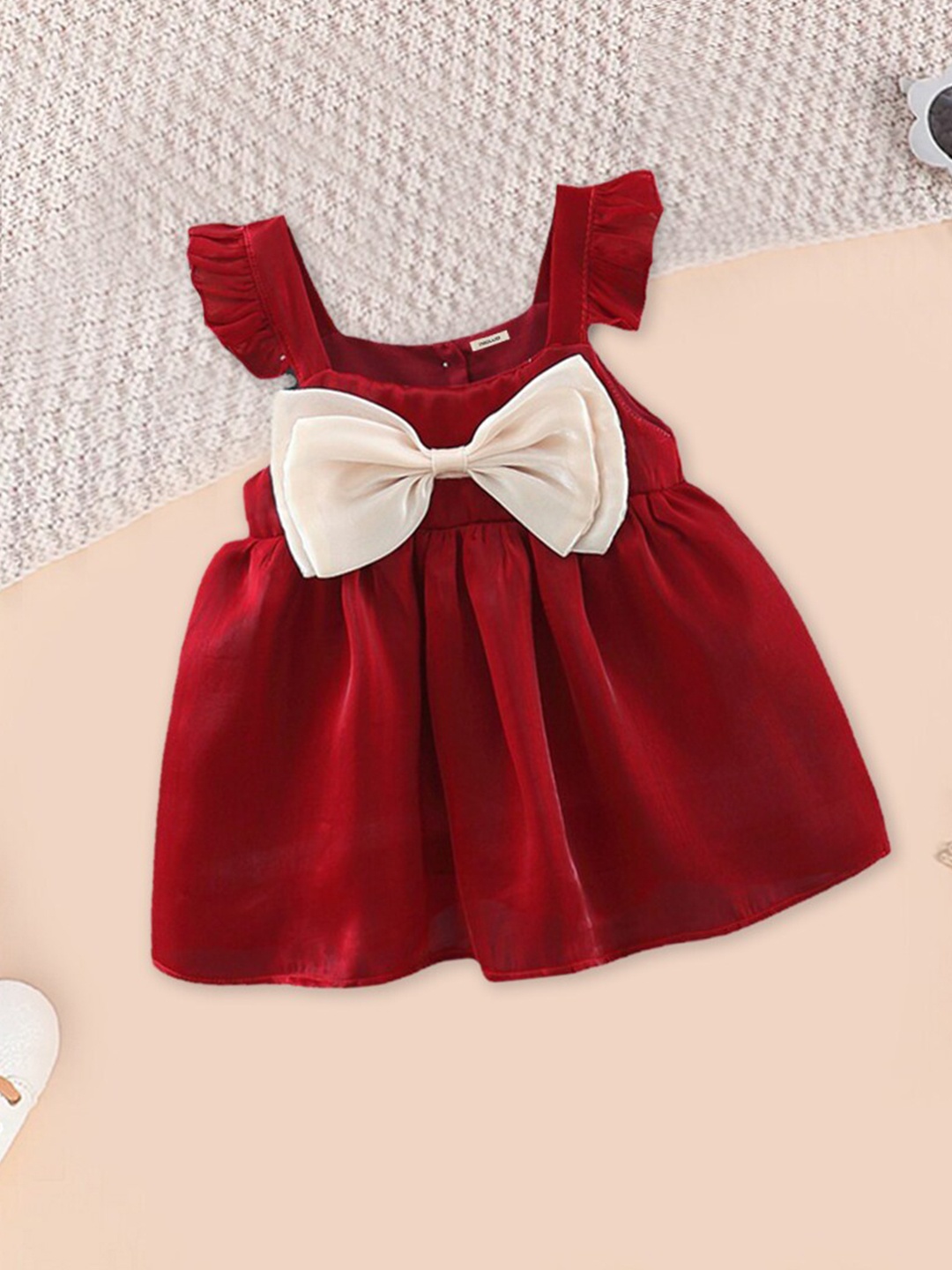 

INCLUD Net A-Line Dress, Red