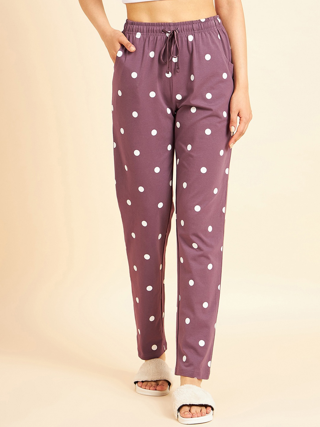 

Sweet Dreams Women Printed Straight Lounge Pants, Rust