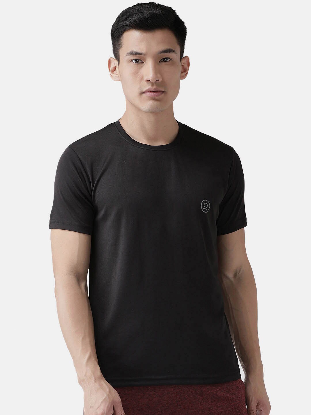 

CHKOKKO Round Neck Short Sleeves Regular Fit T-shirt, Black