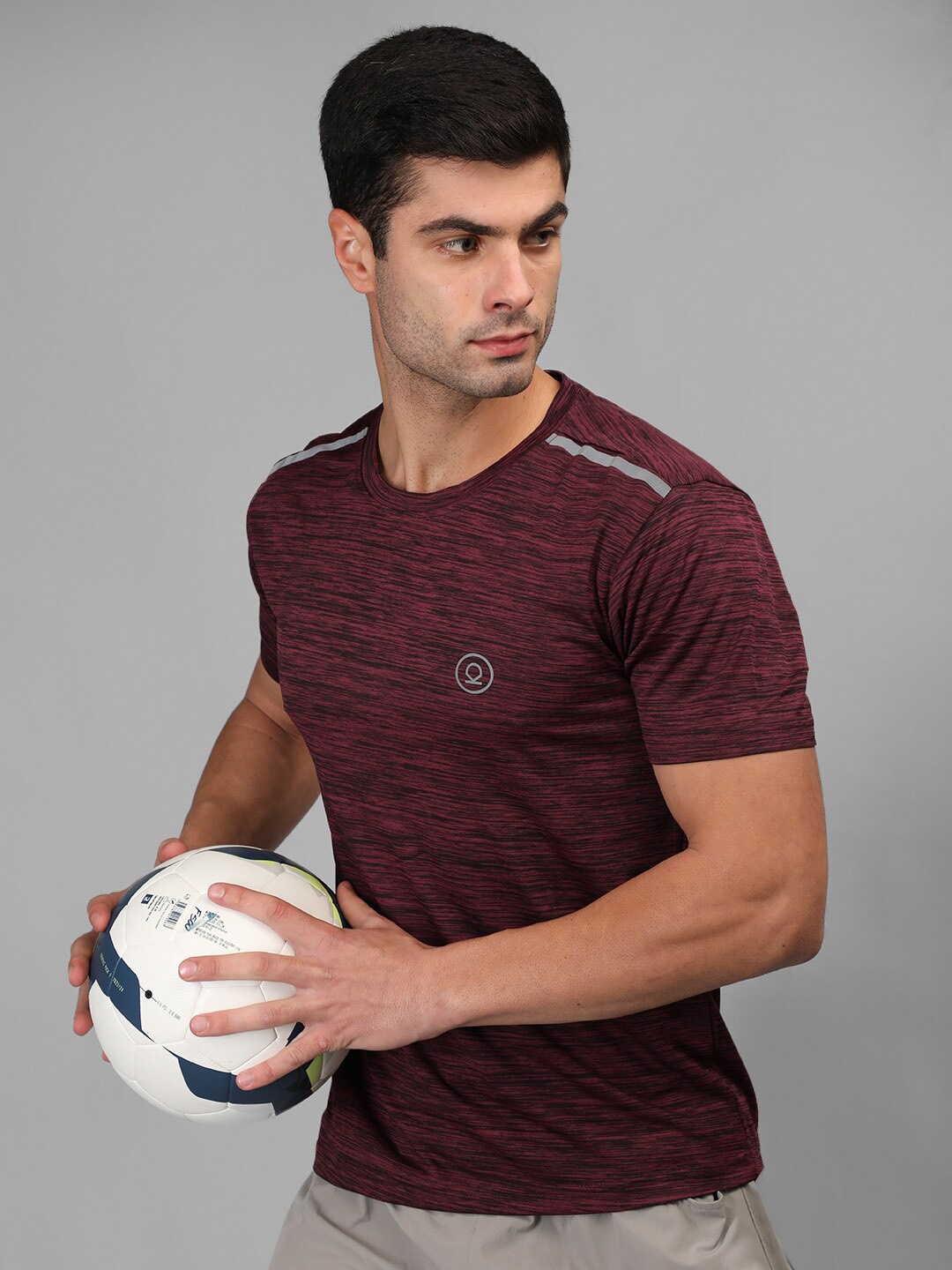 

CHKOKKO Round Neck Dri-FIT Sports T-shirt, Maroon