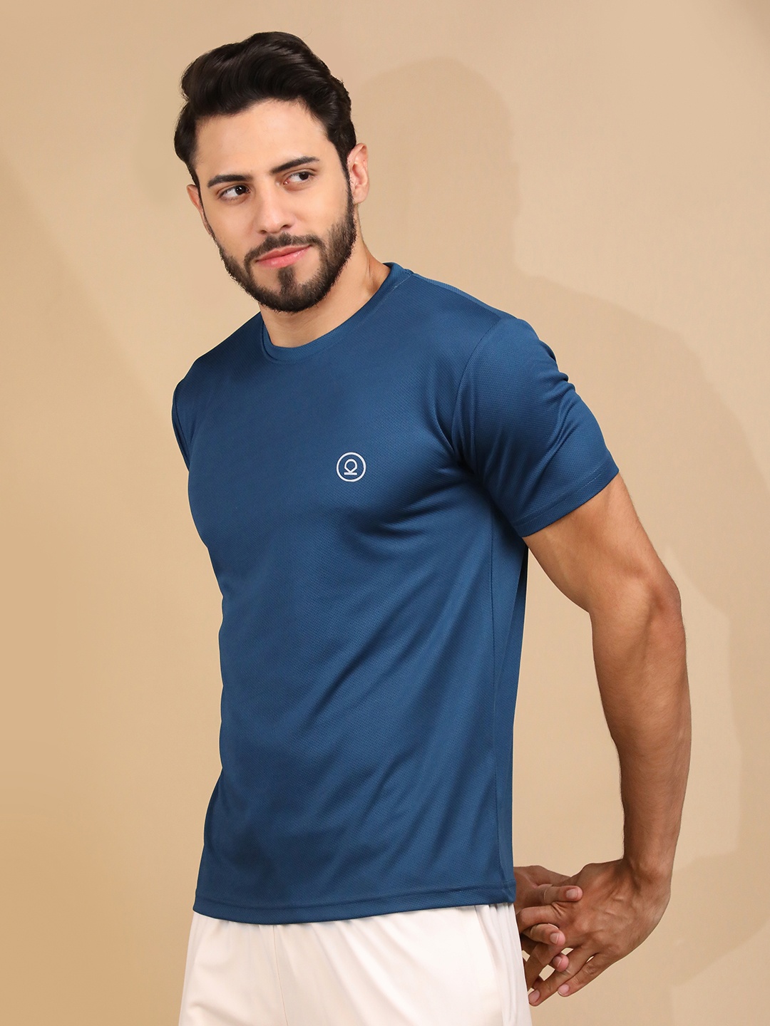 

CHKOKKO Round Neck Dri-FIT Sports T-shirt, Blue