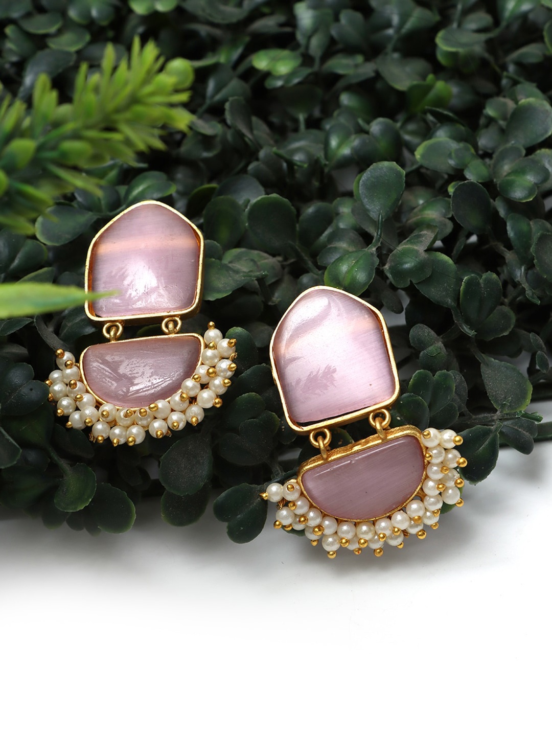 

Ozanoo Gold Plated Drop Earrings, Pink