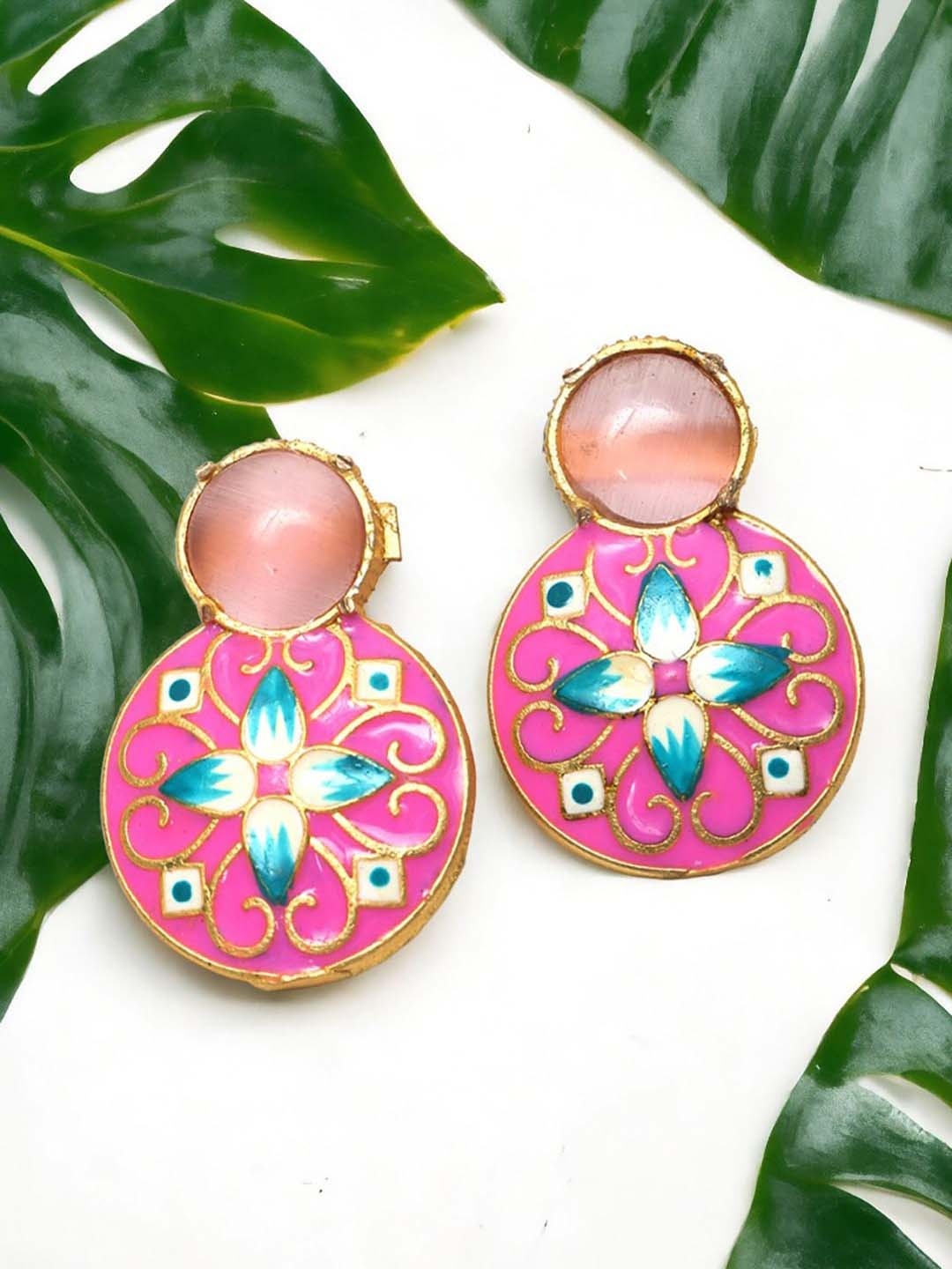 

Ozanoo Gold Plated Drop Earrings, Pink