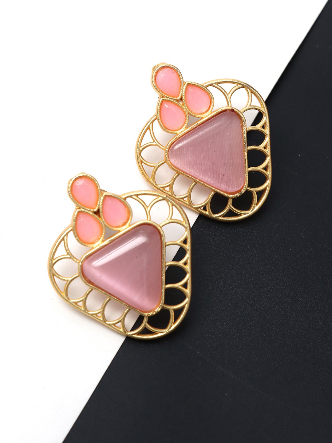 

Ozanoo Floral Gold-Plated Studs Earrings, Pink