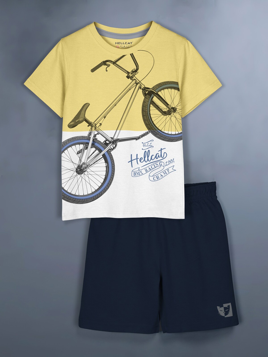 

HELLCAT Girls Printed T-Shirt With Shorts, Mustard