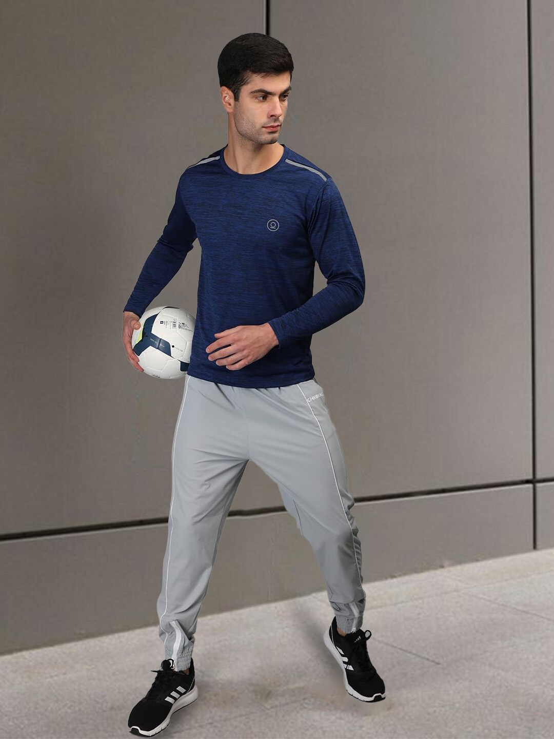 

CHKOKKO Round Neck Long Sleeves Regular Fit T-shirt T-shirt, Blue
