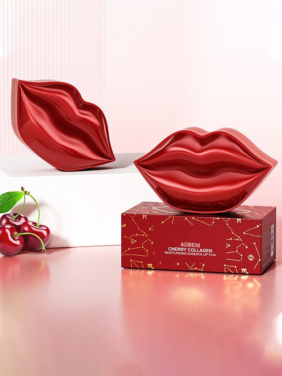 

Adbeni 20Pcs Cherry Hydrate Tender Lip Film Nourishes Lips - 60g, Pink