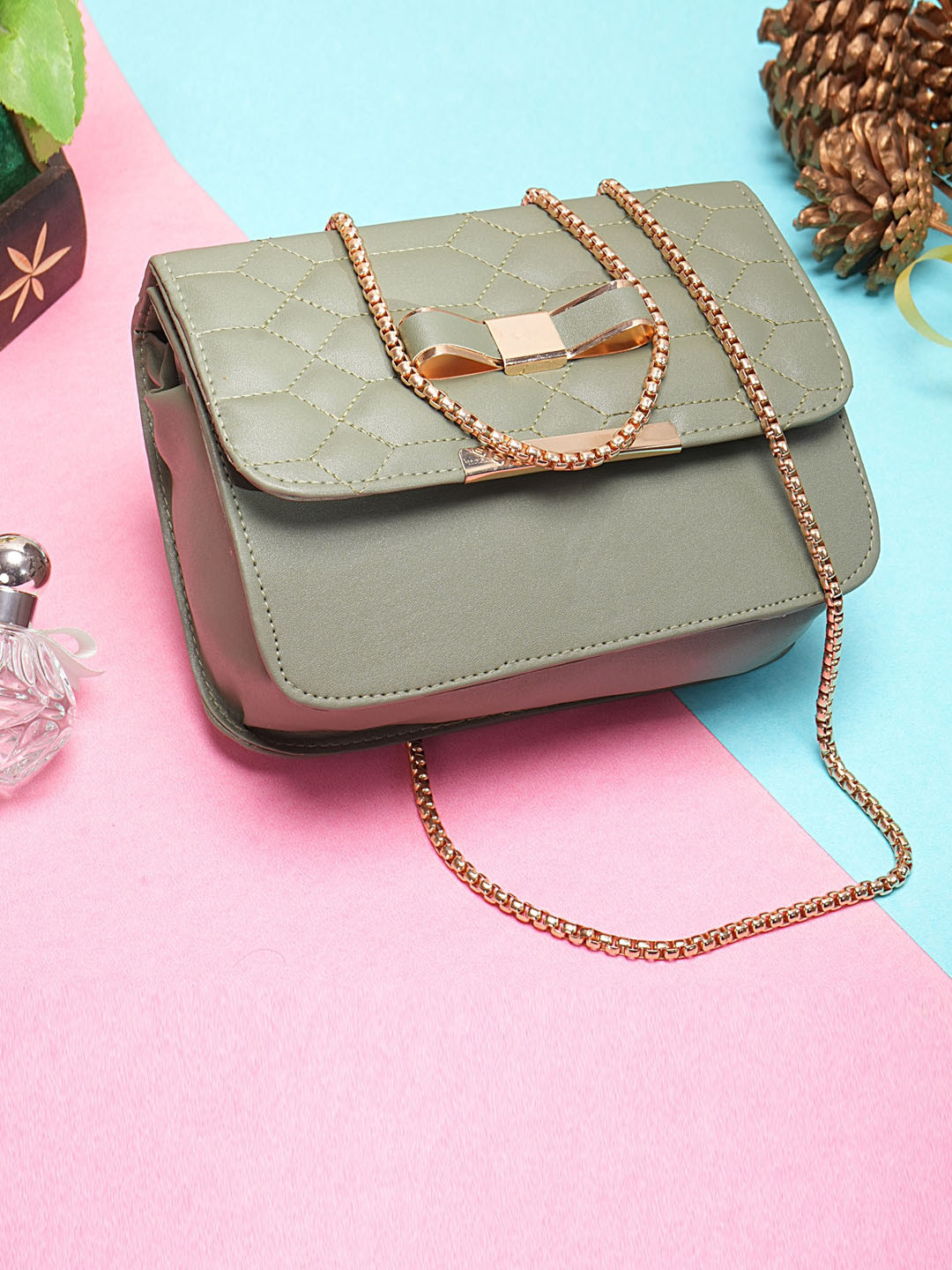 

MEHNAM Structured Handheld Bag, Green