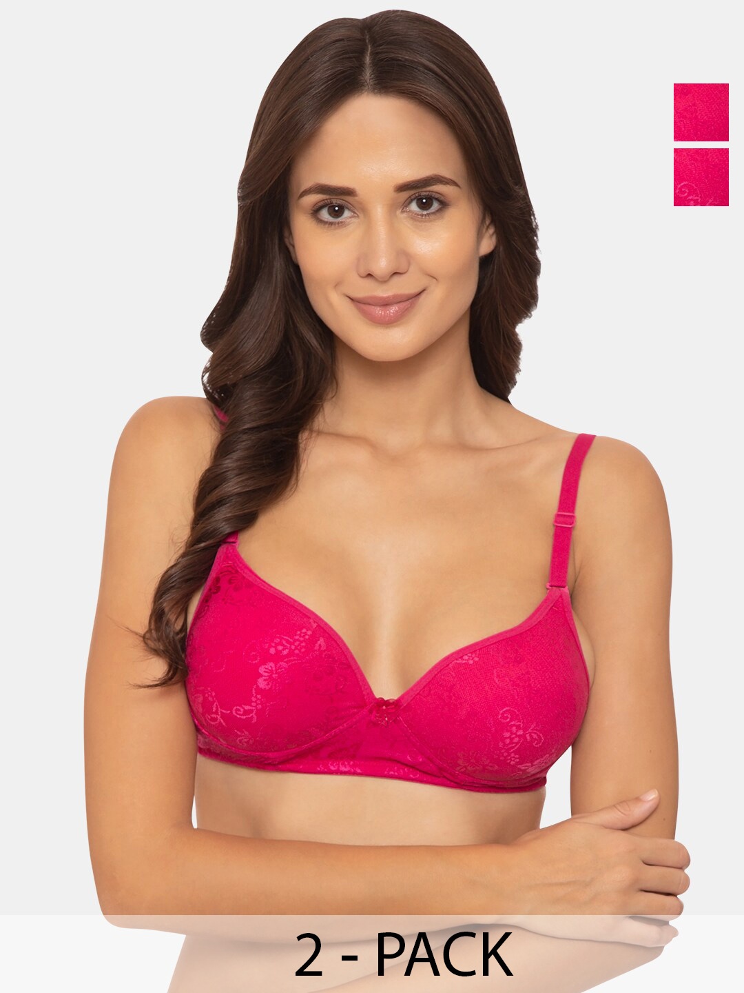 

Tweens Pack of 2 Medium Coverage Bra, Pink