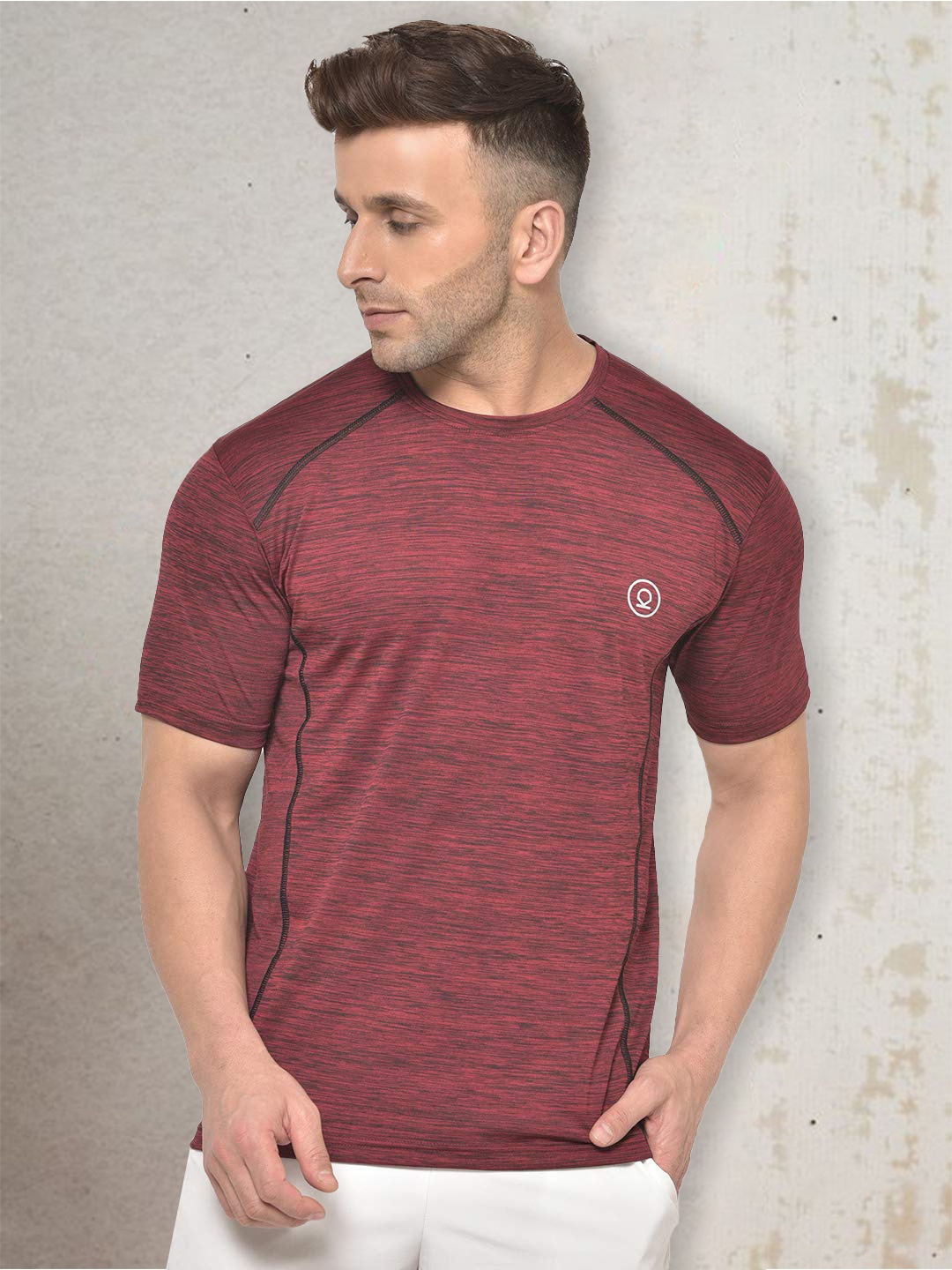 

CHKOKKO Round Neck Raglan Sleeves Dri-FIT Sports T-shirt, Grey