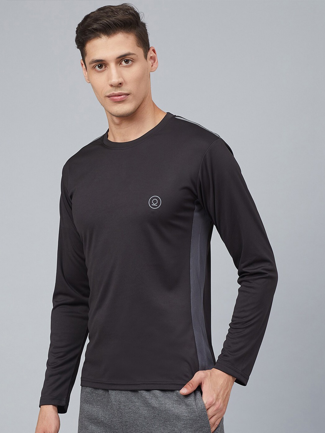 

CHKOKKO Regular Fit Round Neck Dri-FIT Sports T-shirt, Black