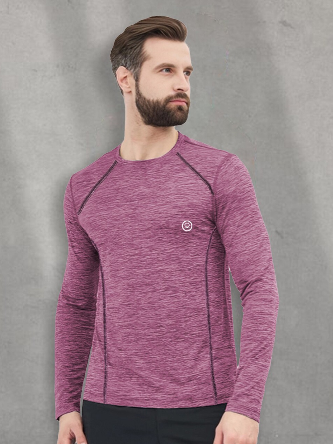 

CHKOKKO Round Neck T-shirt Dry Fit Sports T-shirt, Magenta