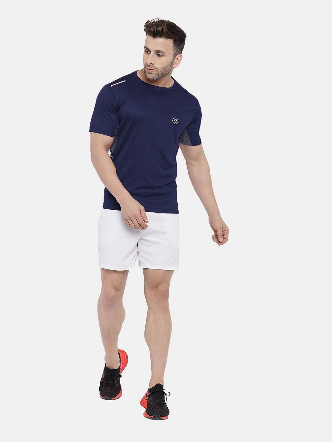 

CHKOKKO Round Neck Dry Fit Sports T-shirt, Navy blue