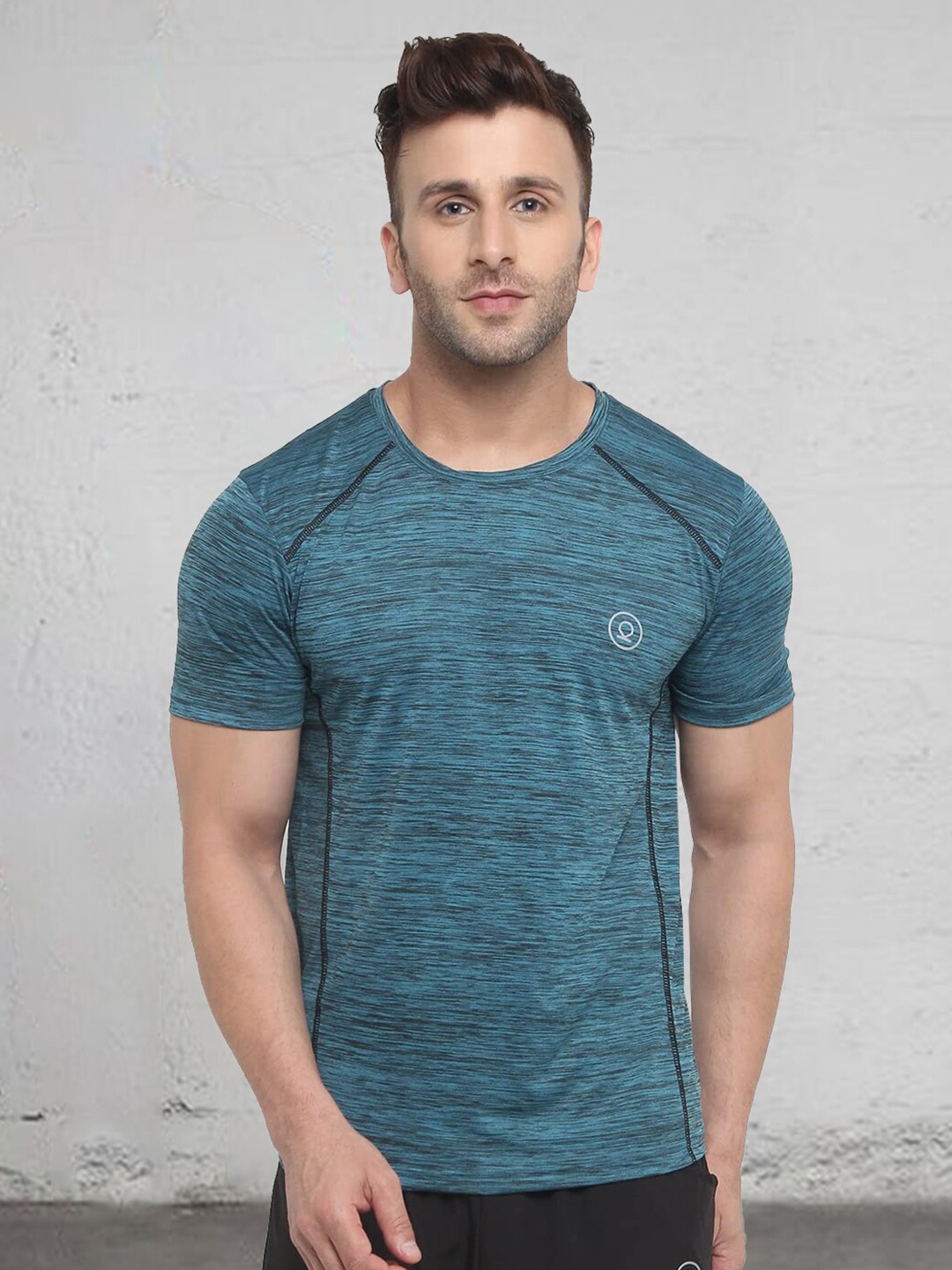 

CHKOKKO Round Neck Dri-FIT Sports T-shirt, Sea green