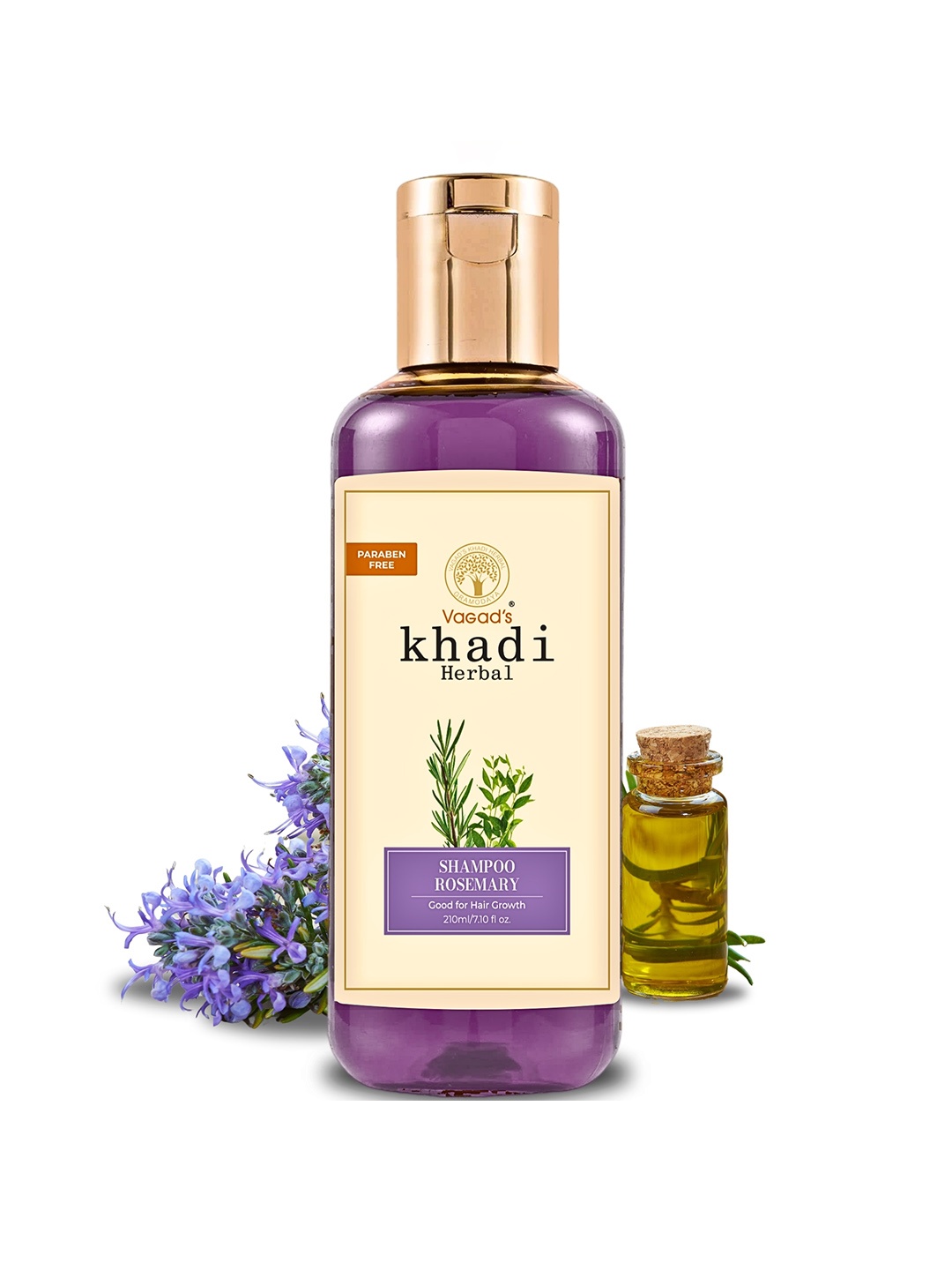 

Vagads Khadi Herbal Rosemary Shampoo For Hair Growth - 210ml, Purple