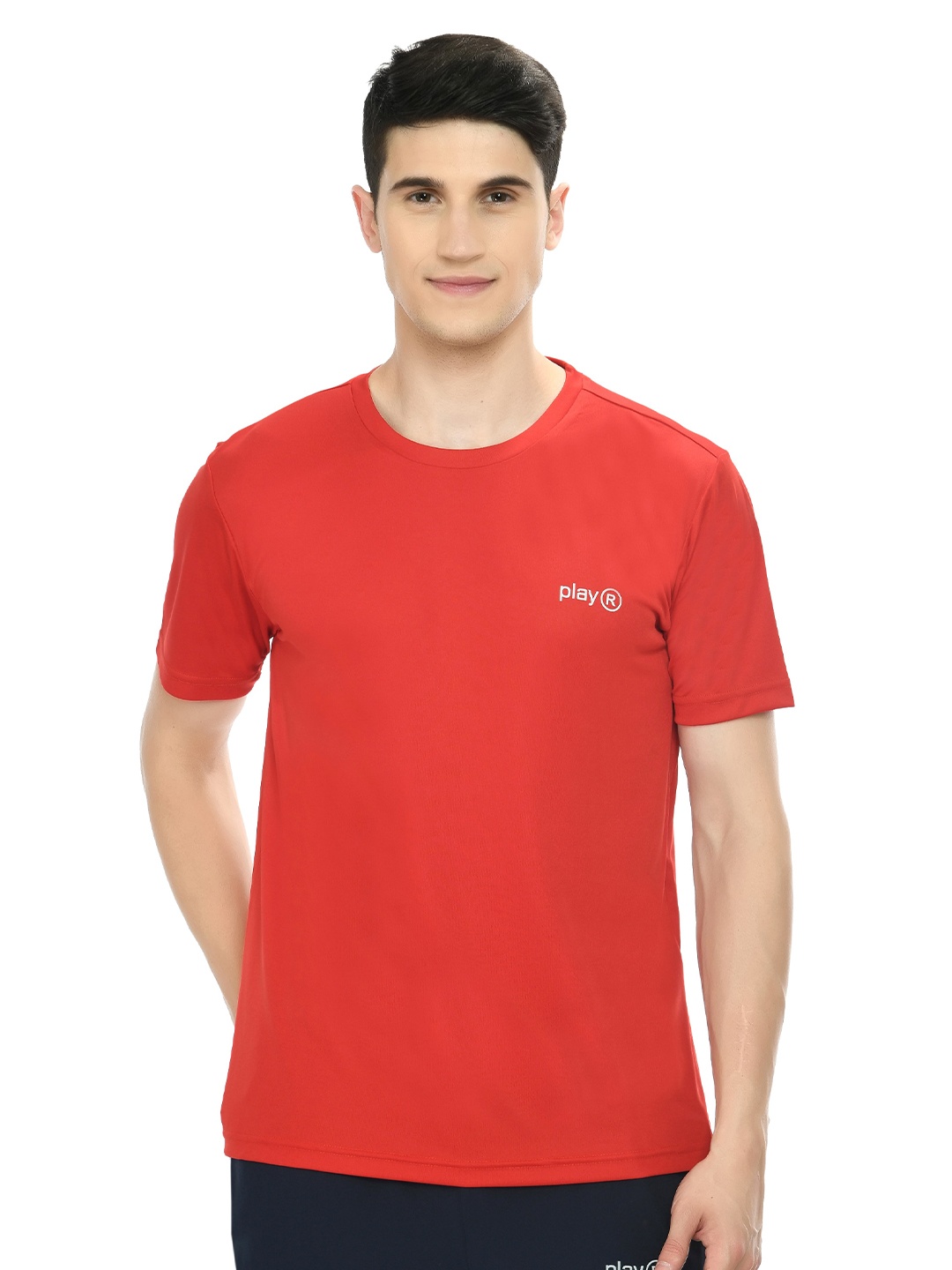 

playR Round Neck Short Sleeves Dri-FIT T-shirt, Red
