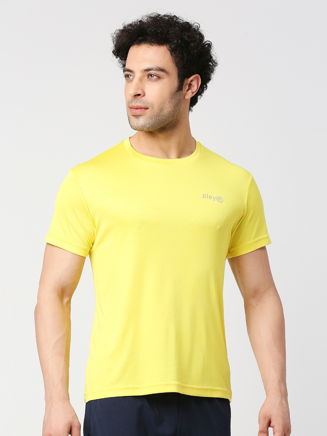 

playR Round Neck Short Sleeves Regular Fit Dri-FIT T-shirt, Yellow