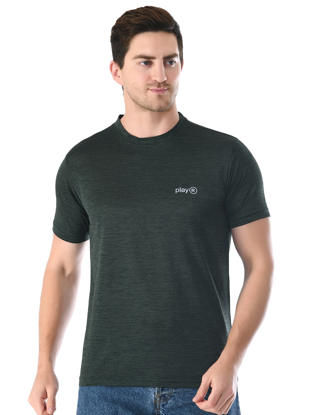 

playR Round Neck Short Sleeves Dri-FIT T-shirt, Olive