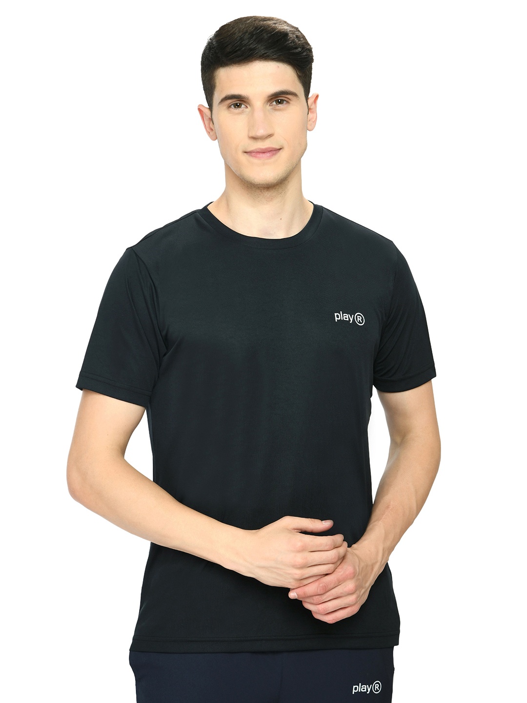 

playR Round Neck Short Sleeves Dri-FIT T-shirt, Navy blue