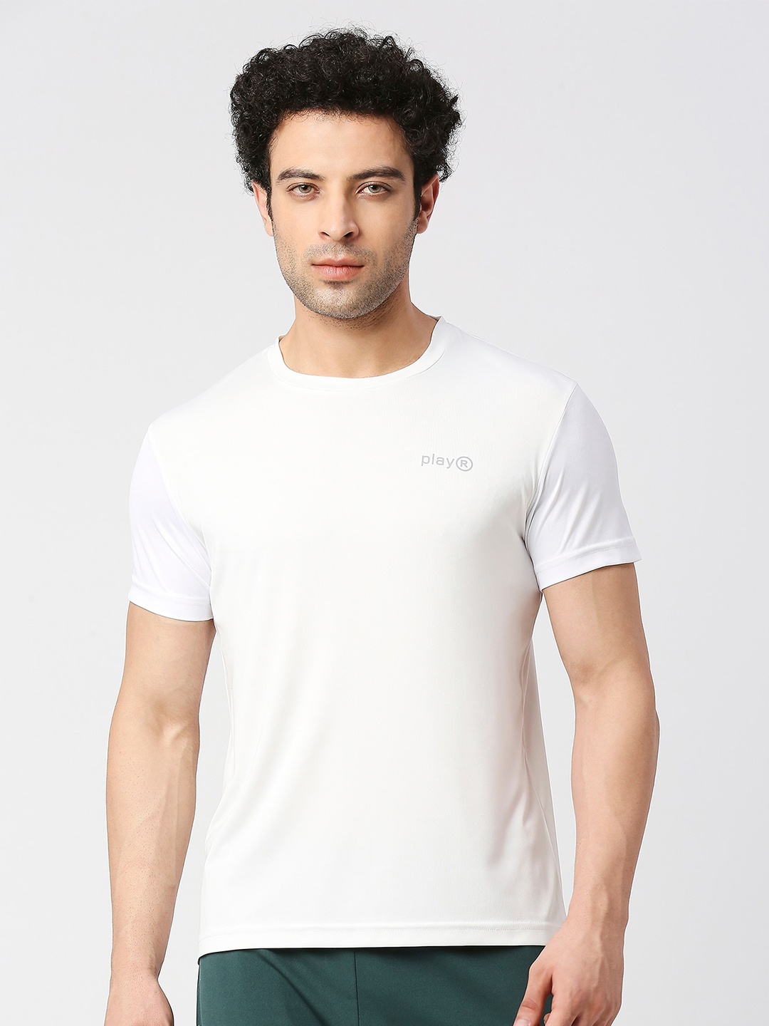 

playR Round Neck Short Sleeves Dri-FIT T-shirt, White