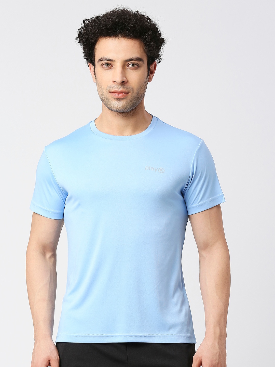 

playR Round Neck Short Sleeves Regular Fit Dri-FIT T-shirt, Blue