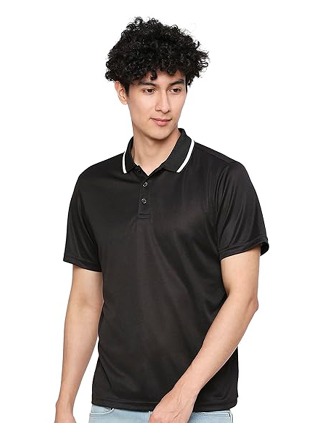 

playR Polo Collar Dri-FIT Casual T-shirt, Black