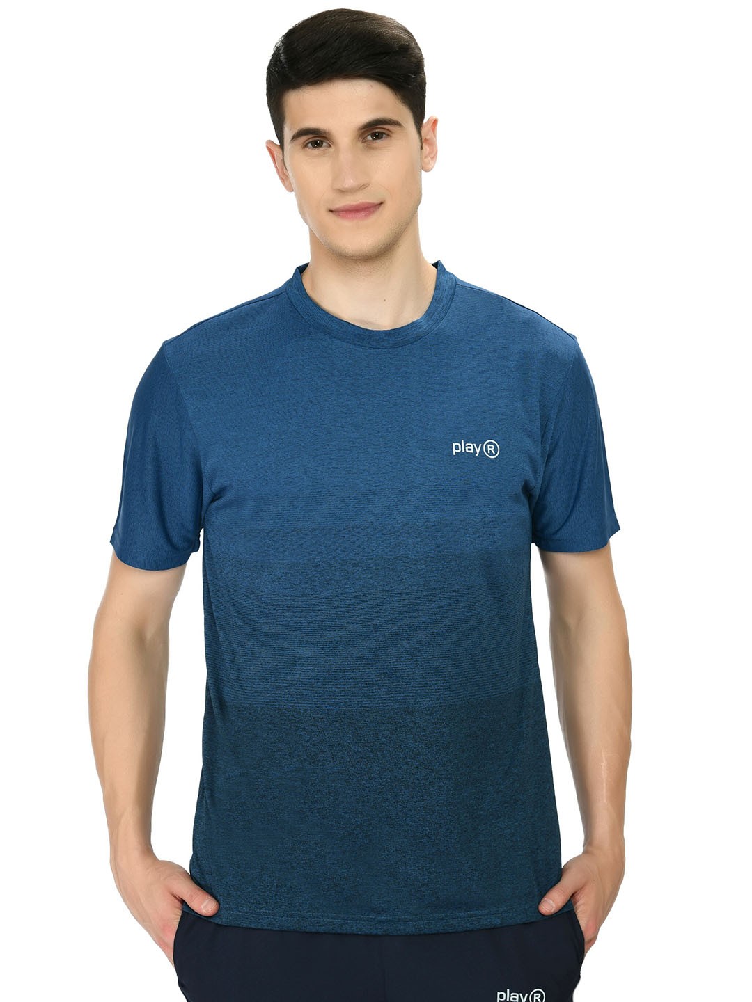 

playR Round Neck Short Sleeves T-shirt, Navy blue