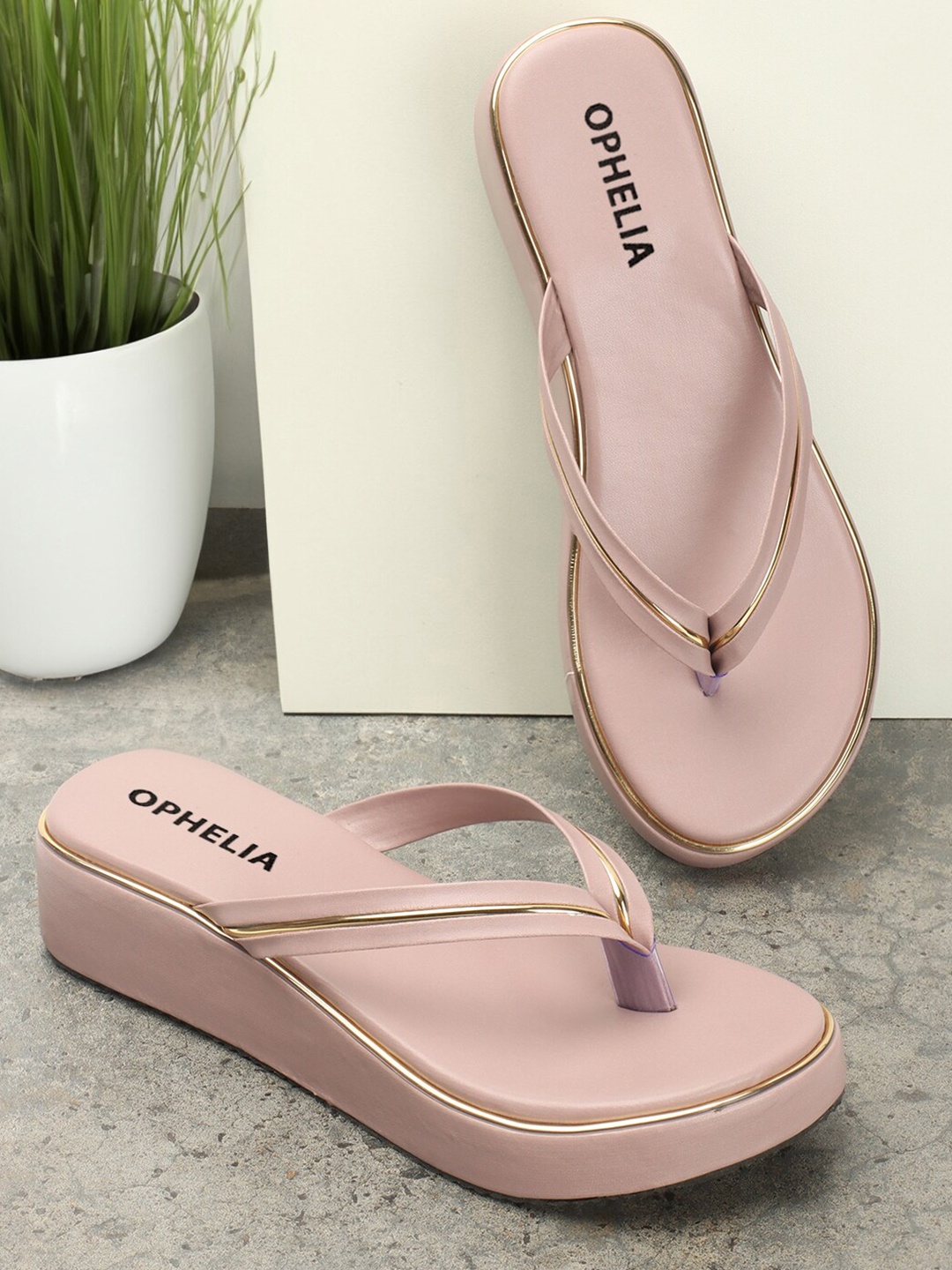 

OPHELIA Open Toe Flats, Pink