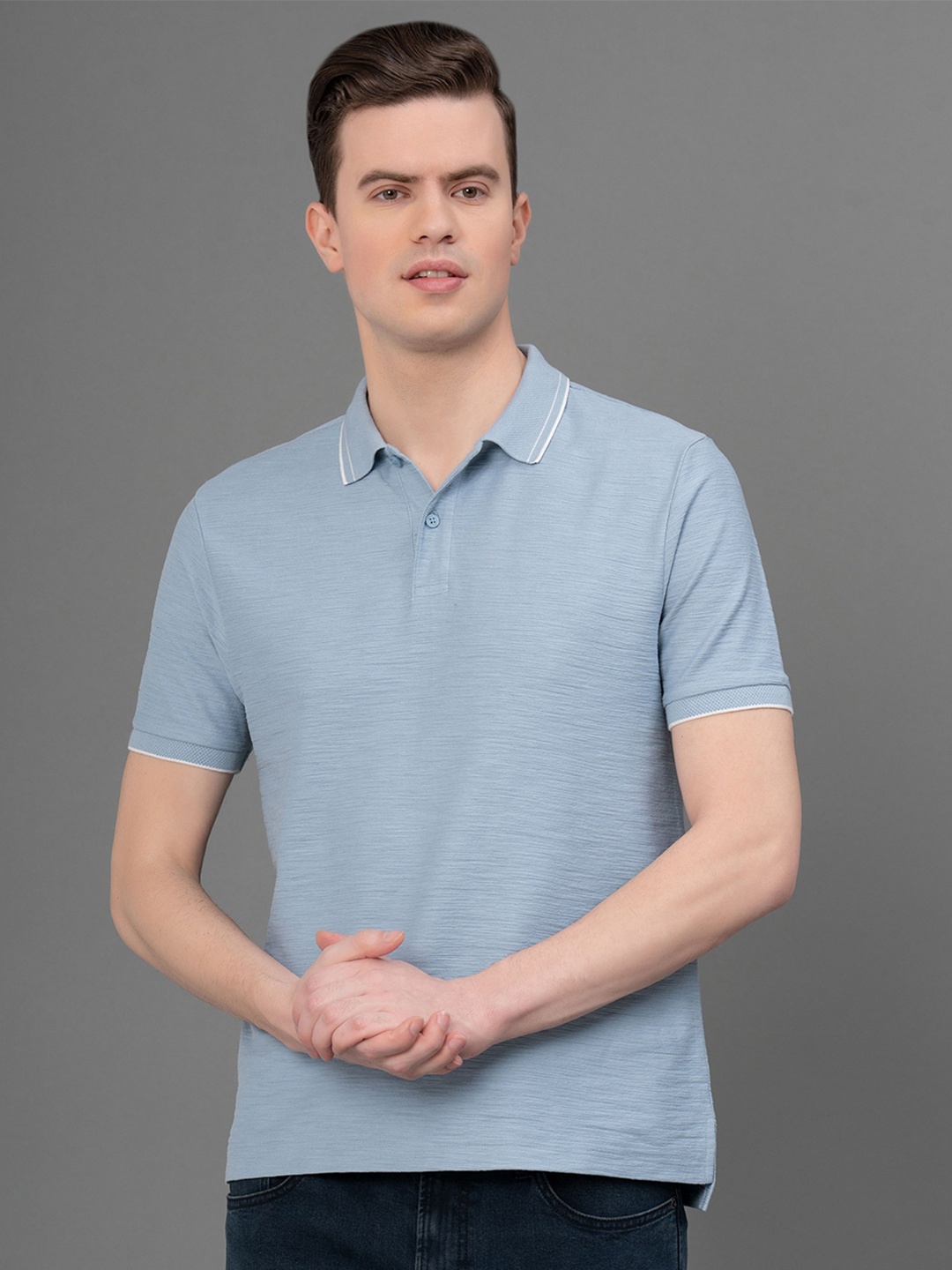 

Red Tape Short Sleeves Polo Collar Cotton T-shirt, Blue