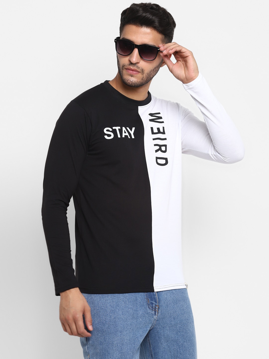 

Bukkl Typography Printed Round Neck Cotton Slim Fit T-shirt, White