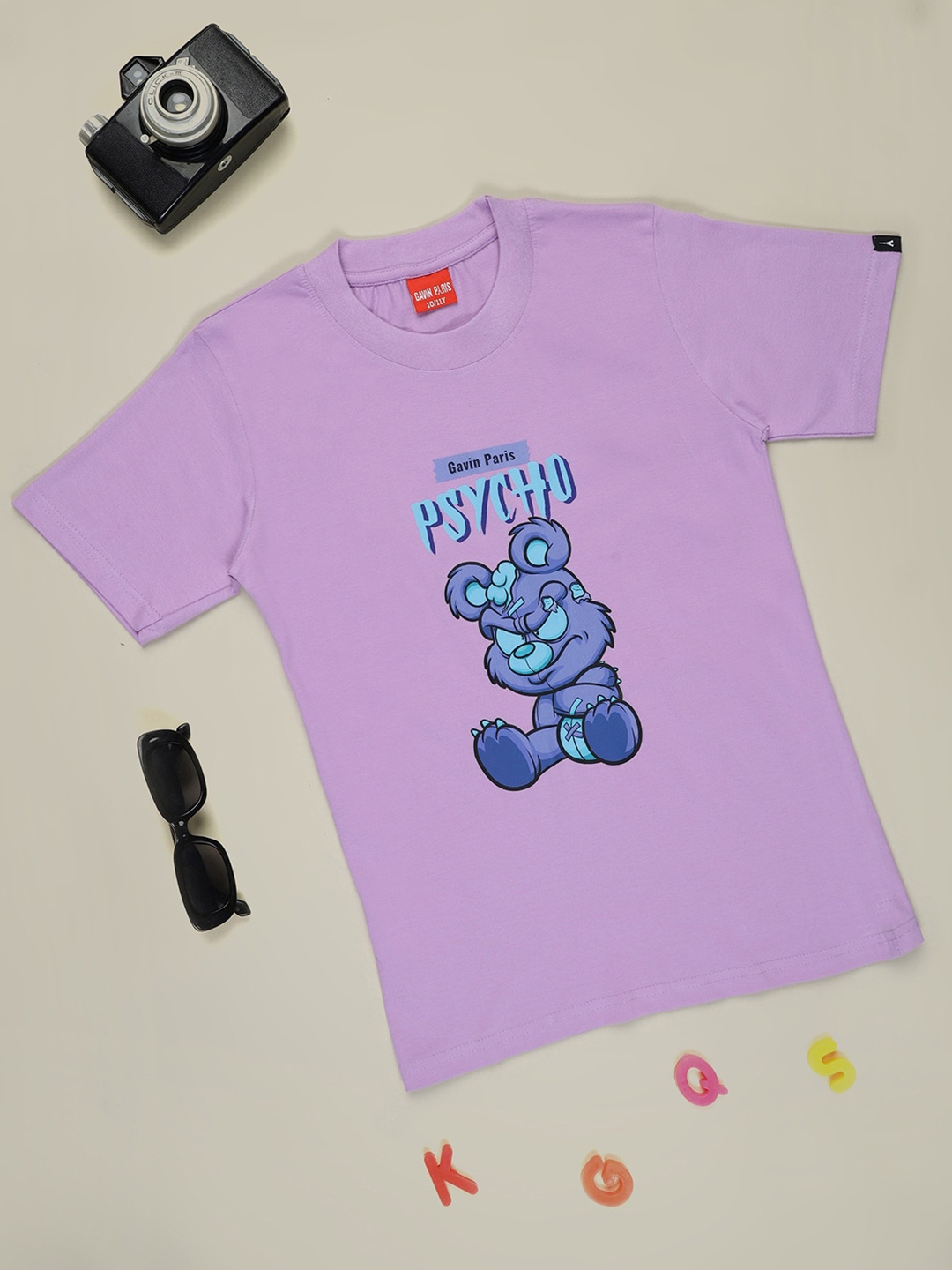

Gavin Paris Boys Graphic Printed Round Neck Pure Cotton Bio Finish T-shirt, Lavender