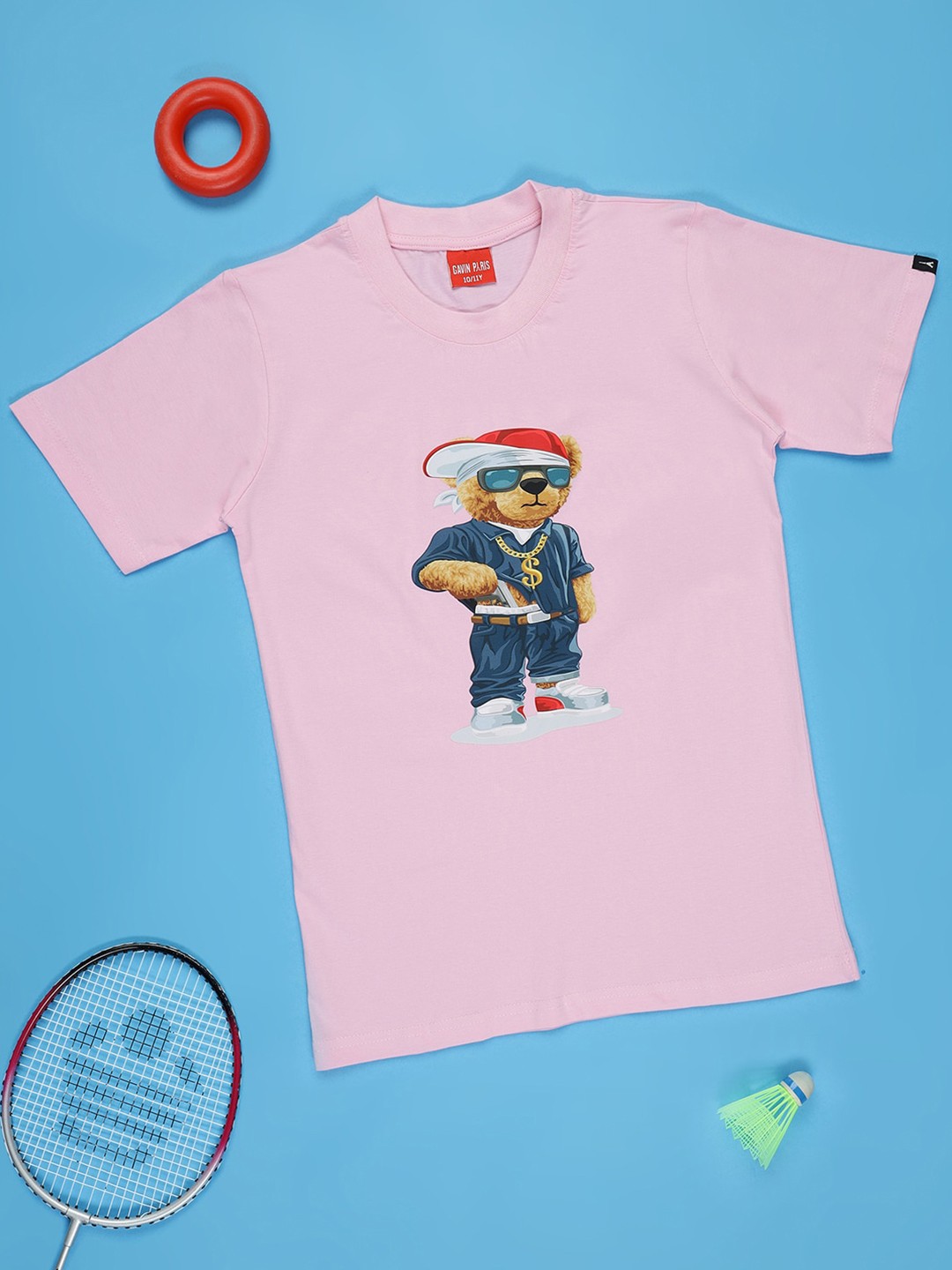 

Gavin Paris Boys Graphic Printed Pure Cotton Bio Finish T-shirt, Pink