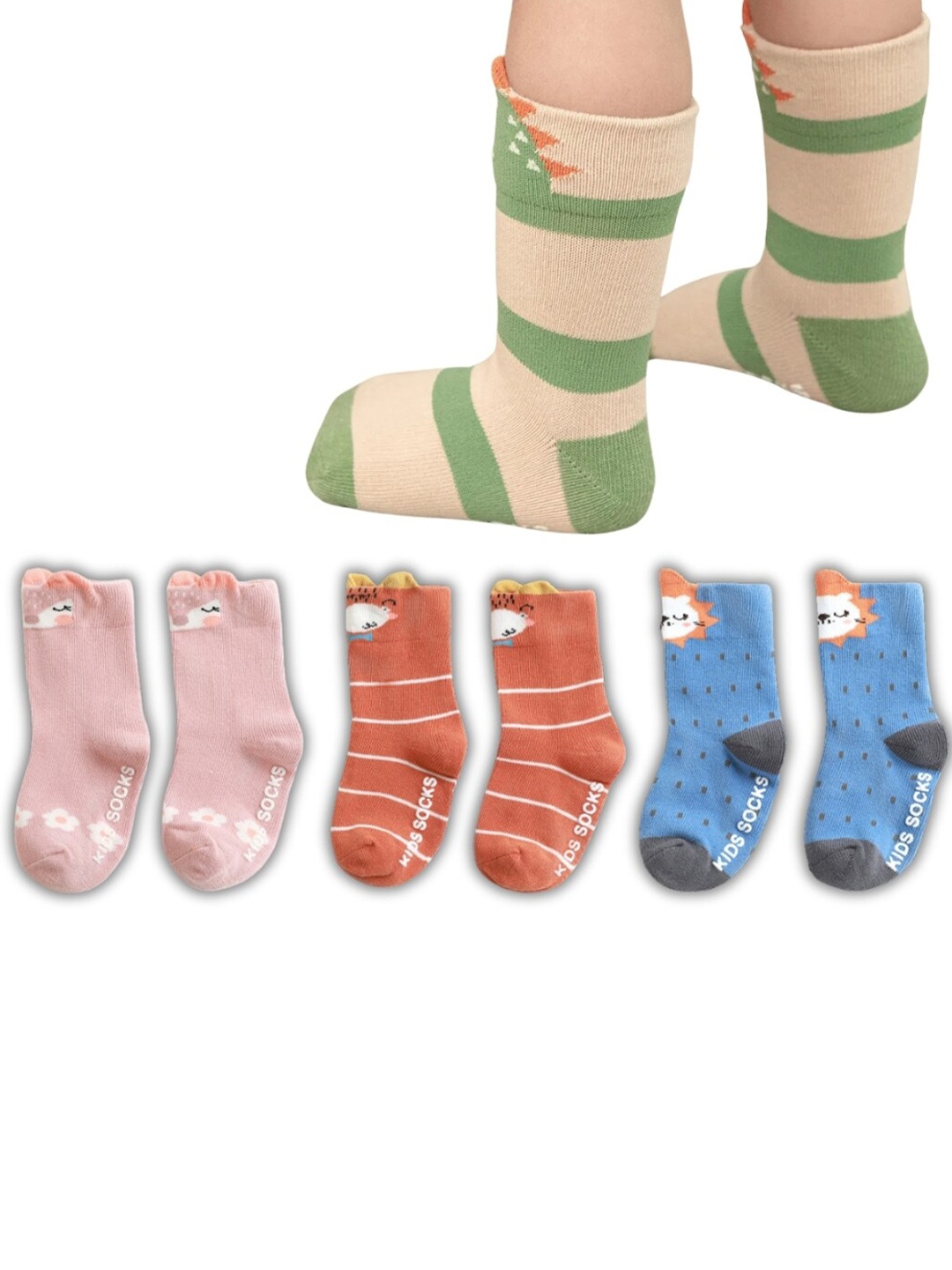 

iSWEVEN Pack Of 3 Ankle Length Cotton Socks, Multi