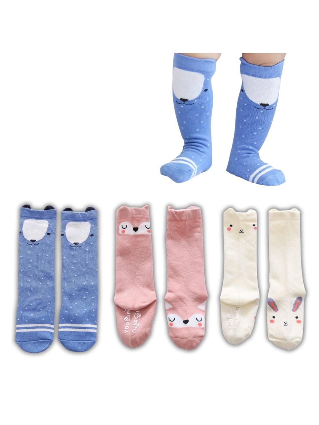 

iSWEVEN Pack Of 3 Ankle Length Cotton Socks, Blue