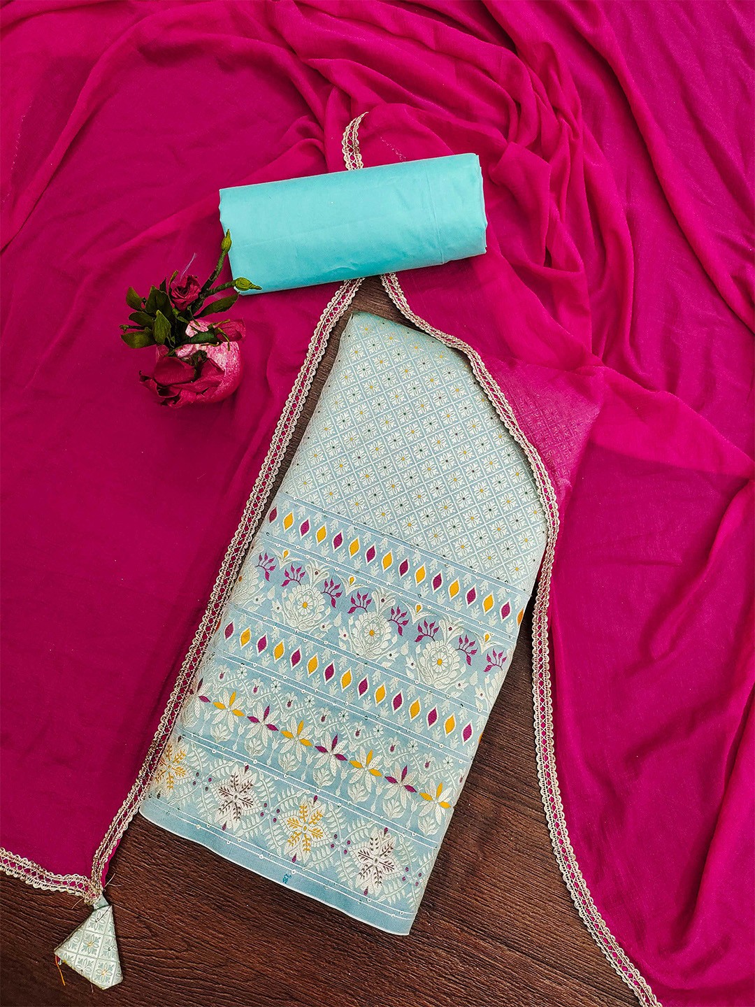 

MANVAA Unstitched Dress Material, Sea green